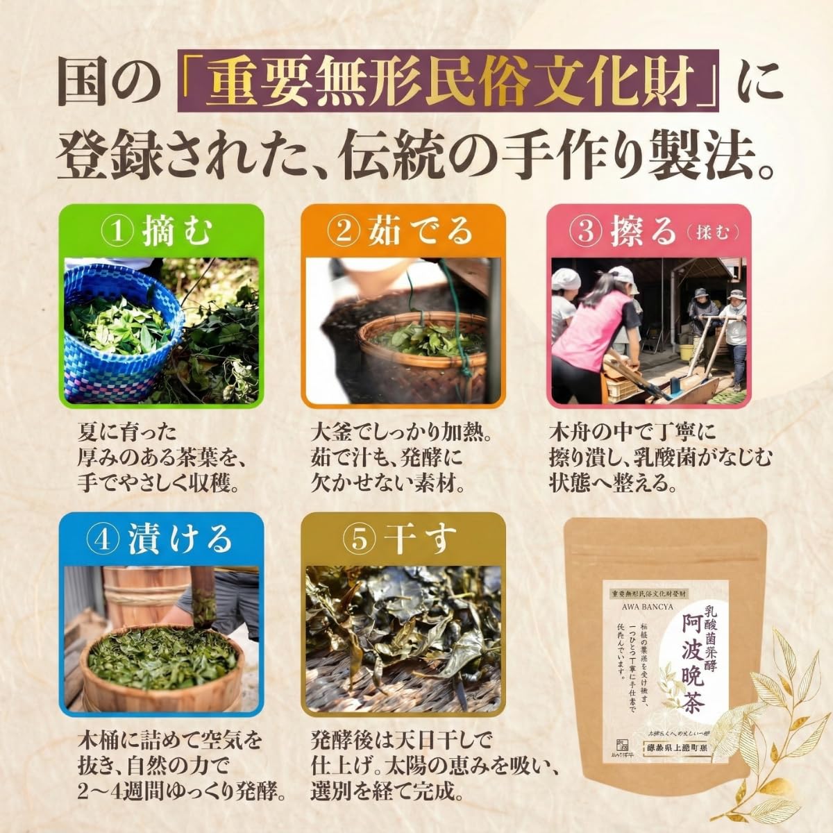 Amazon.co.jp: 【阿波晩茶 乳酸発酵茶】 徳島県上勝町産 無農薬100